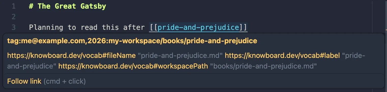 code hover for "pride and prejudice"